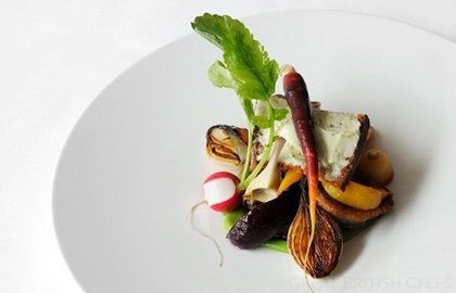 Bishopstoke Farm lamb, escabeche of vegetables and cheese on toast