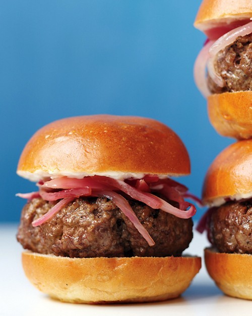 Bistro sliders with pickled onions