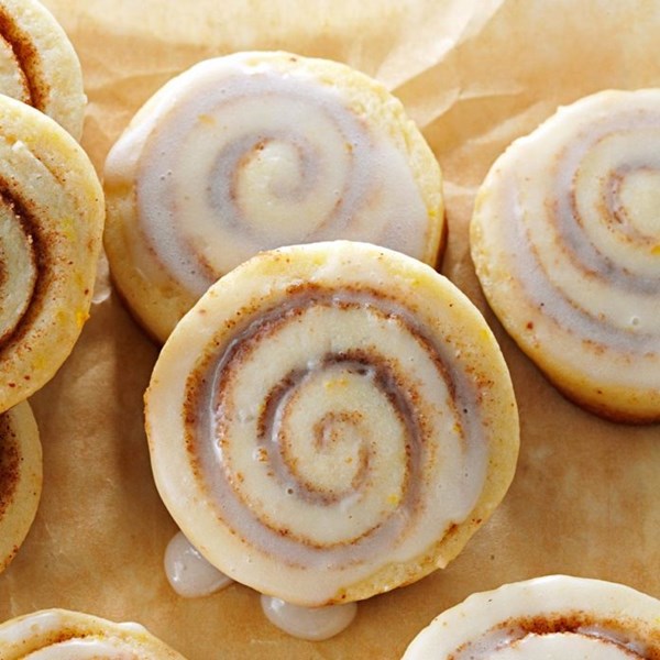 Bite-size cinnamon roll cookies