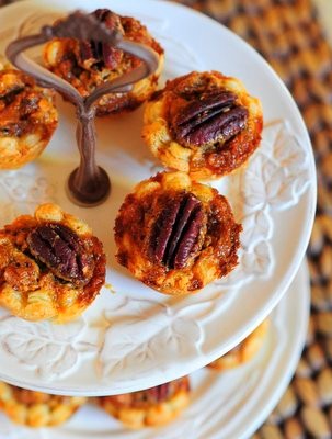 Bite size salted caramel pecan pies