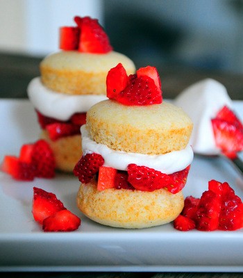 Bite size strawberry shortcakes