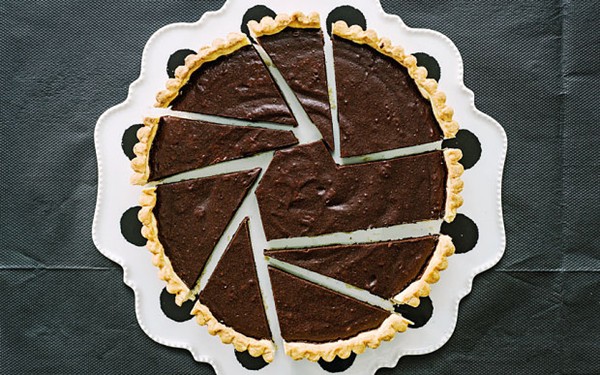 Bitter chocolate tart