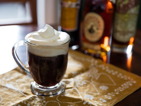 Bittersweet Amaro- and whiskey-spiked coffee