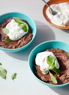 Bittersweet chocolate mint mousse