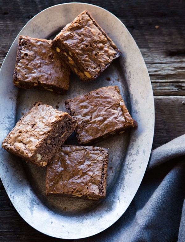 Bittersweet chocolate, orange & almond brownies