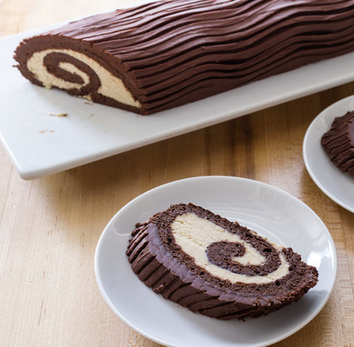 Bittersweet chocolate roulade