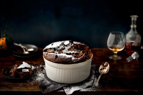 Bittersweet chocolate soufflé