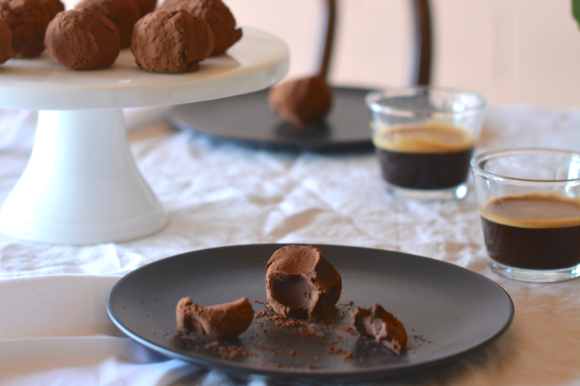 Bittersweet dark chocolate truffles
