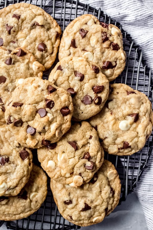 Black & white chewy chocolate chunk cookies