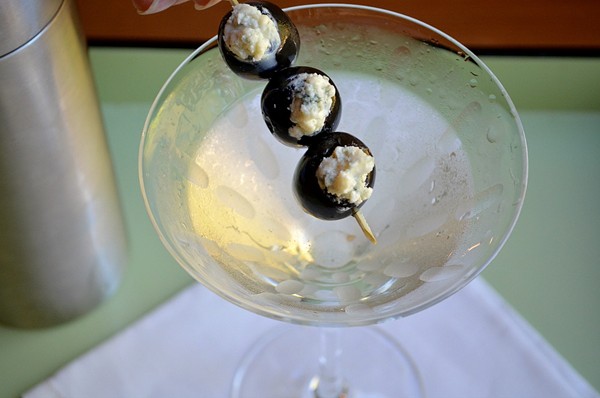 Black and blue martini