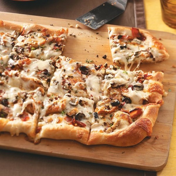 Black-and-blue pizzas 