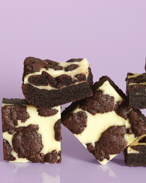 Black-and-white cheesecake squares