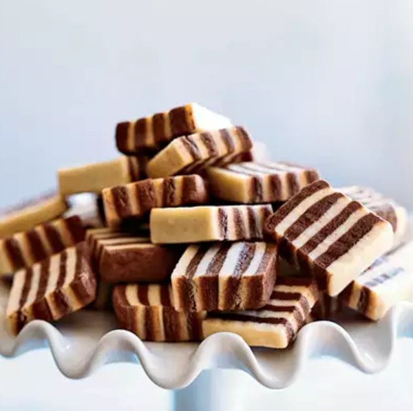 Black and white striped cookies
