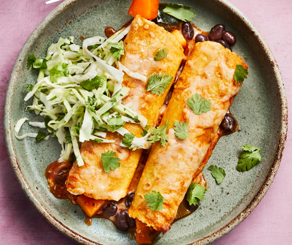 Black bean & butternut squash enchiladas