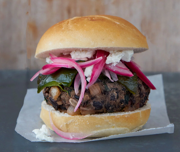 Black bean & chard sliders with poblanos