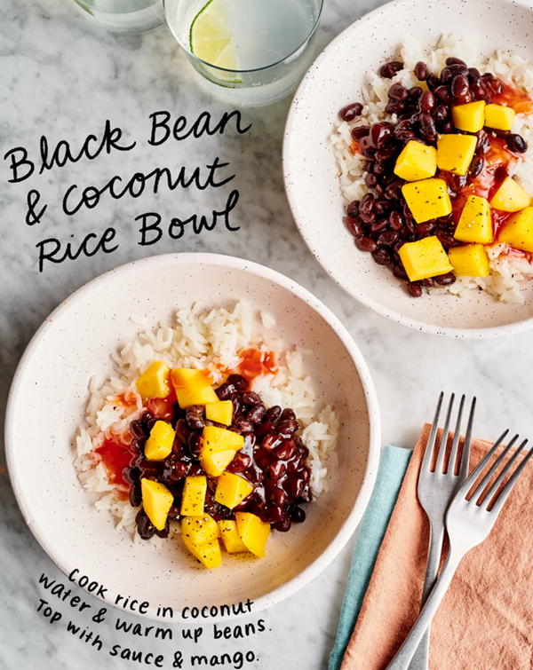 Black bean & coconut rice bowl