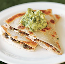 Black bean & goat cheese quesadillas
