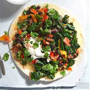Black bean & rainbow chard tortillas