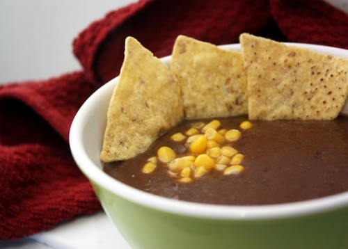 Black bean & salsa soup