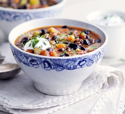 Black bean and chilli soup