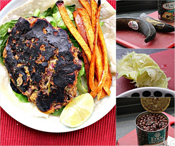 Black bean and plantain burgers 