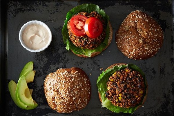 Black bean and quinoa veggie burgers