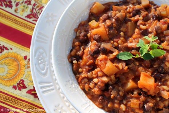 Black bean and rice stew