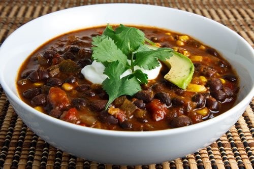 Black bean and roasted pepper soup