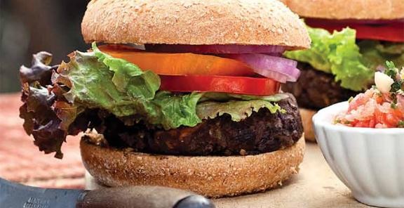 Black bean and roasted sweet potato burger