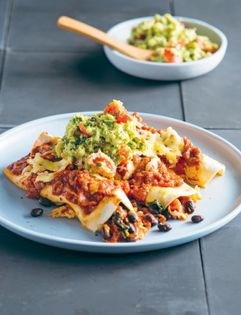 Black bean and spinach enchiladas