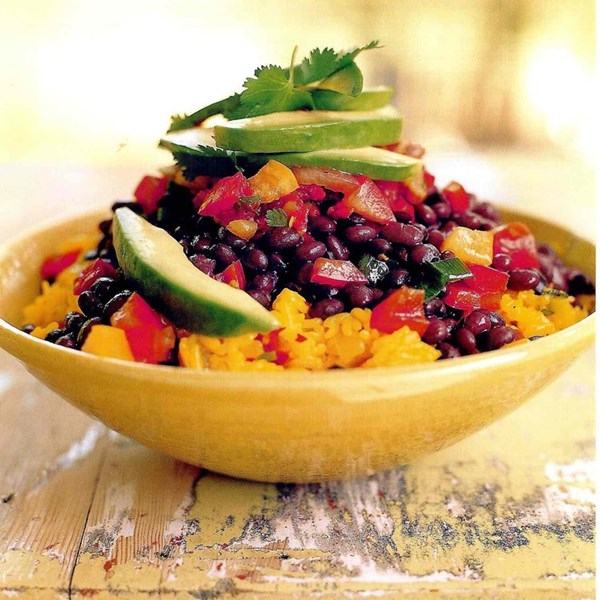 Black bean and yellow rice salad
