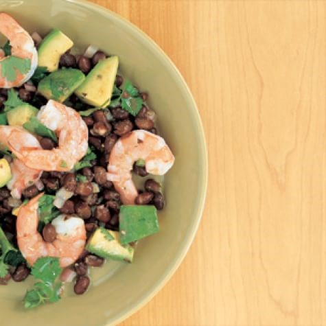 Black bean, avocado & shrimp salad