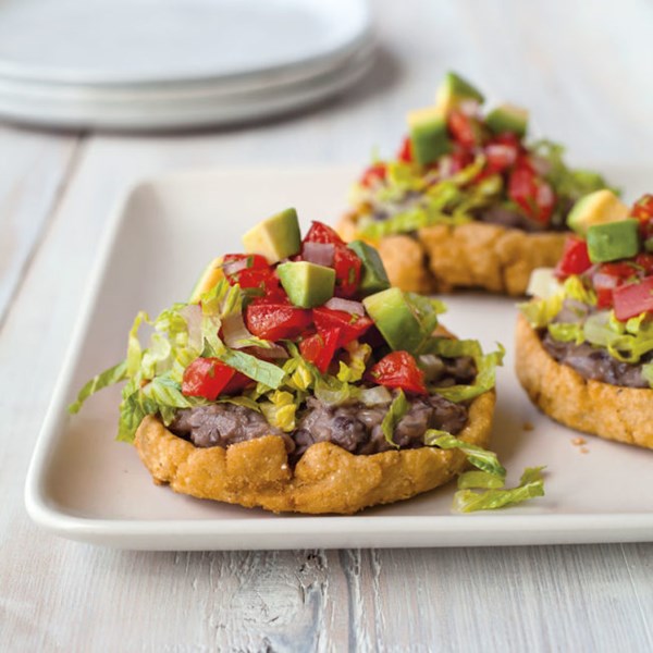 Black bean-avocado sopes