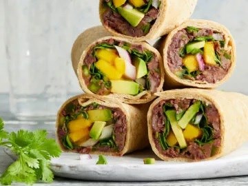Black bean-avocado wraps