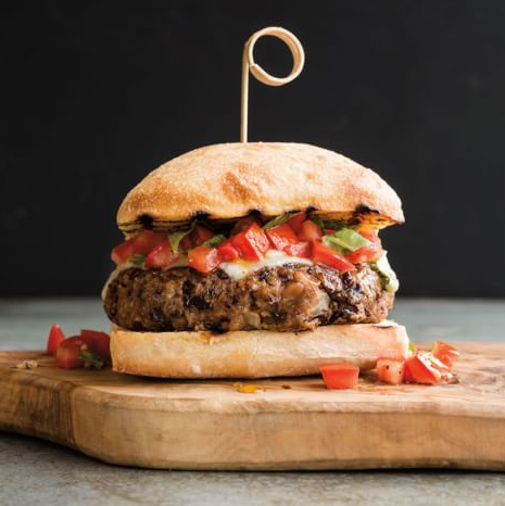Black bean bruschetta burgers