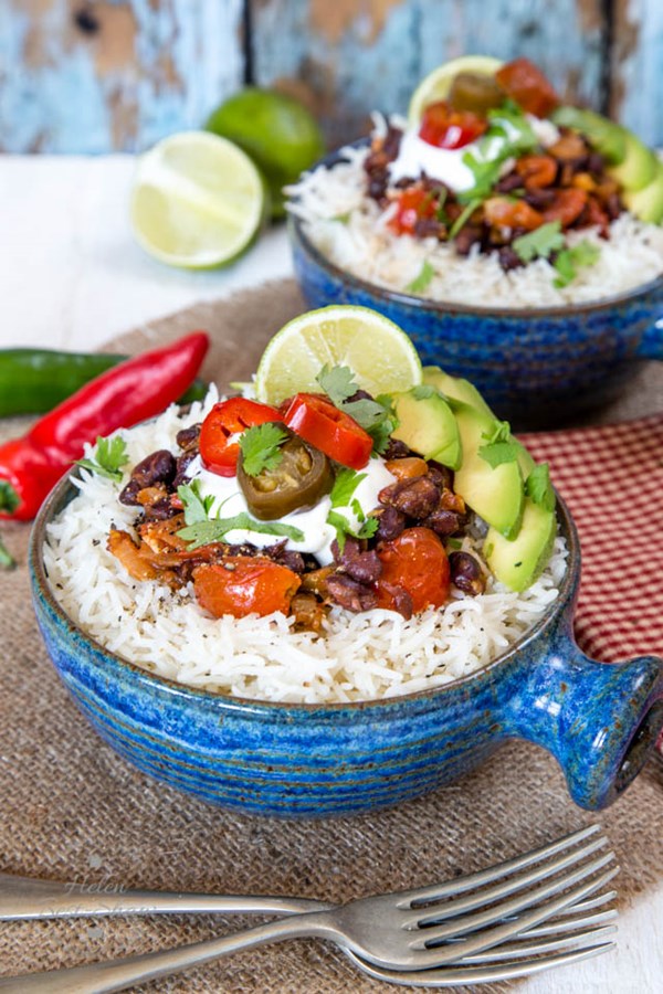 Black bean burrito bowls
