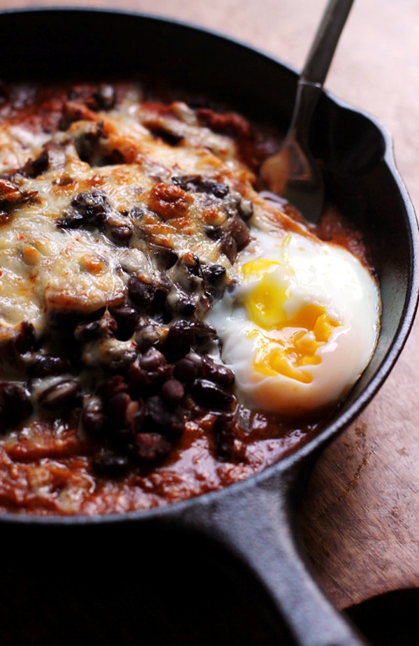 Black bean chilaquiles