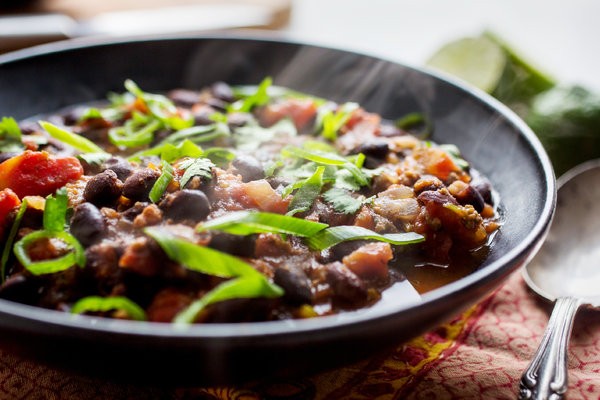 Black bean-chorizo stew