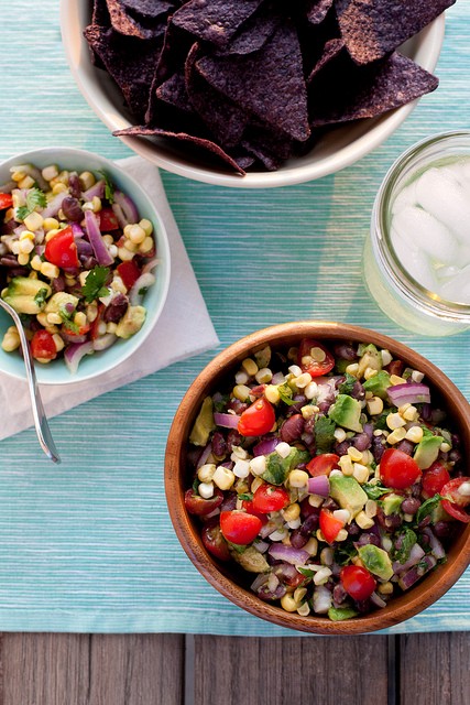 Black bean, corn and avocado salad