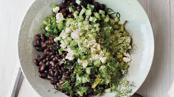 Black bean, cucumber, and feta salad