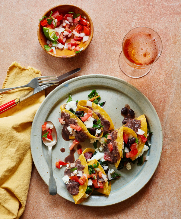 Black bean enfrijoladas