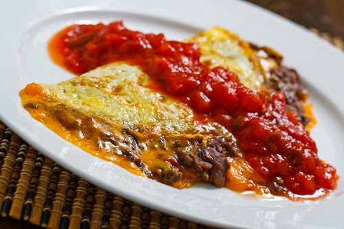Black bean guacamole omelette