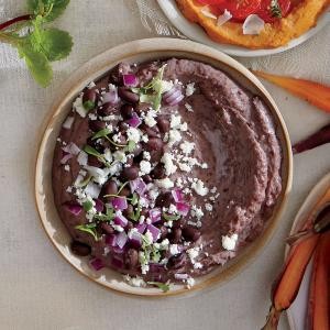 Black bean hummus with queso fresco