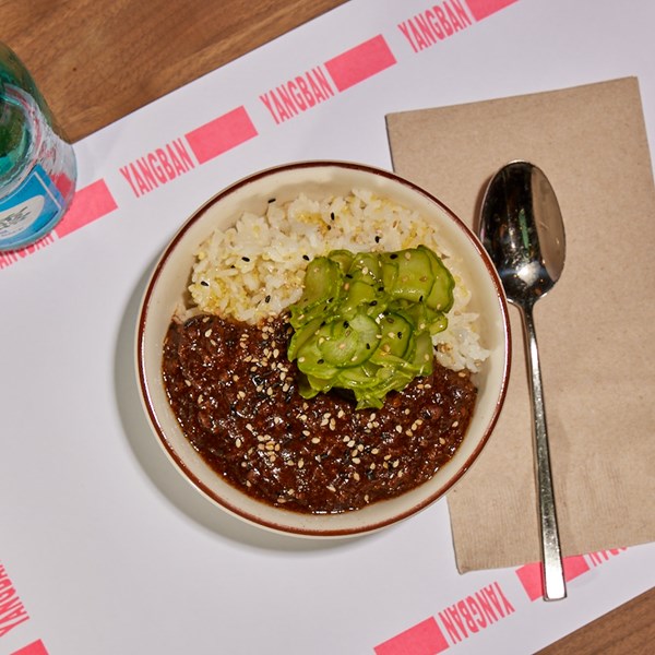 Black bean "jajang" bolo rice