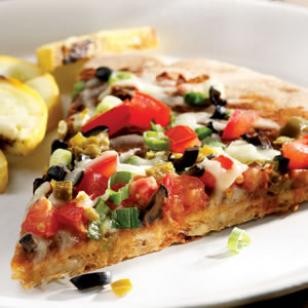Black bean nacho pizza