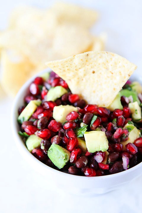 Black bean, pomegranate and avocado salsa
