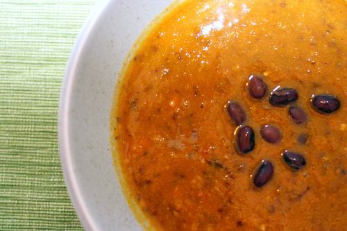 Black bean pumpkin soup
