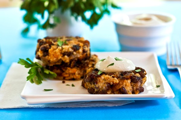 Black bean, quinoa, and sweet potato spicy croquettes