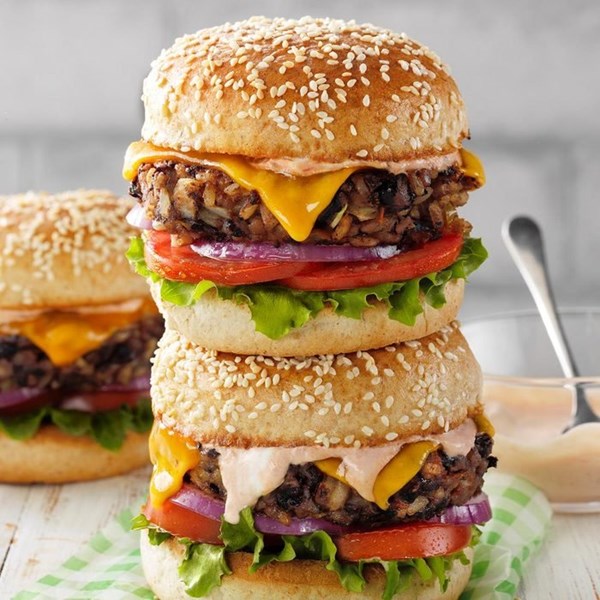 Black bean rice burgers