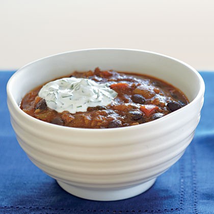 Black bean-salsa chili